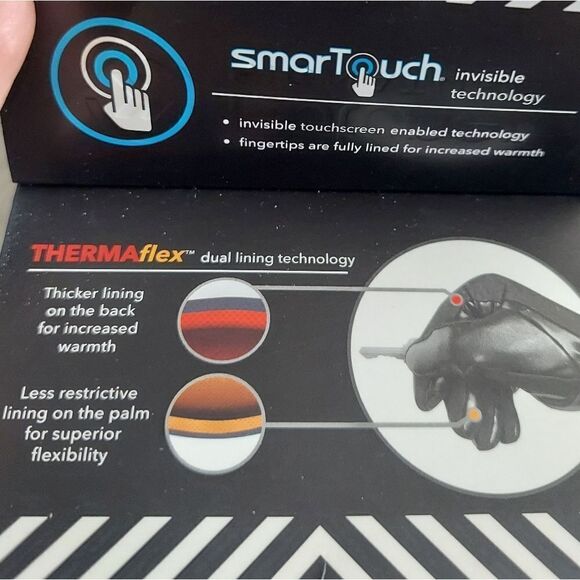 ISOTONER SIGNATURE  CASUAL SMART TOUCH LEATHER GLOVES SZ LARGE NEW WITH TAG - Picture 5 of 5